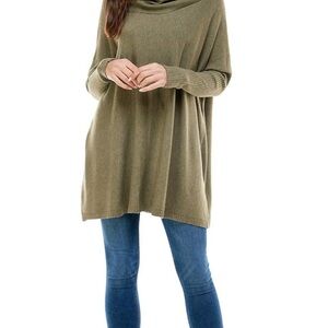Elegant Olive Cowl Neck Sweater